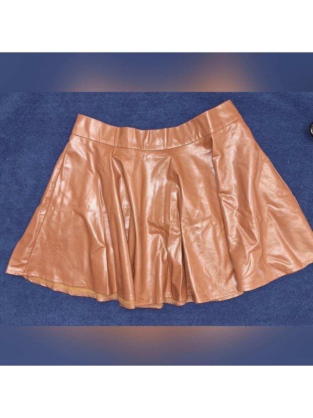 Chocolate Brand Brown Faux Leather Mini Skirt Large
